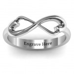 Personalised Classic Hearts Infinity Ring - Handcrafted By Name My Rings™