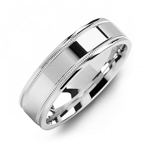 Personalised Classic HighPolish Milgrain Men's Ring - Handcrafted By Name My Rings™