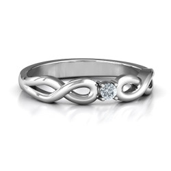 Personalised Classic Solitare Sparkle Ring with Infinity Band - Handcrafted By Name My Rings™