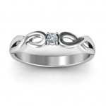 Personalised Classic Solitare Sparkle Ring with Infinity Band - Handcrafted By Name My Rings™