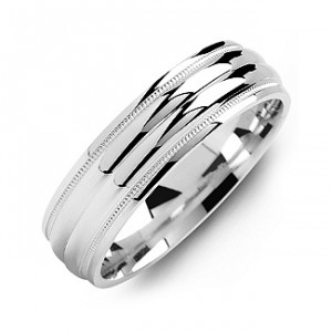Personalised Classic Two Line Milgrain Men's Ring - Handcrafted By Name My Rings™