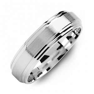 Personalised Classic TwoLine MilledBrush Men's Ring - Handcrafted By Name My Rings™