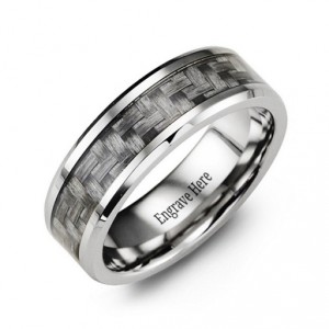 Personalised Cobalt & Carbon Fiber Ring - Handcrafted By Name My Rings™