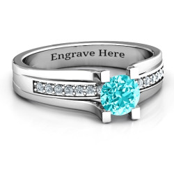 Personalised Column Set Solitaire Ring - Handcrafted By Name My Rings™
