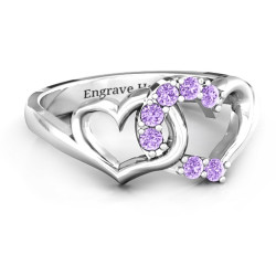 Personalised Connecting Hearts Ring - Handcrafted By Name My Rings™