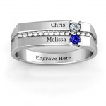 Personalised Crevice Beaded Women's Ring - Handcrafted By Name My Rings™