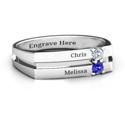 Personalised Crevice Grooved Women's Ring - Handcrafted By Name My Rings™