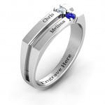 Personalised Crevice Grooved Women's Ring - Handcrafted By Name My Rings™