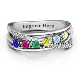 Personalised Crossover Accent Multi Band Ring - Handcrafted By Name My Rings™