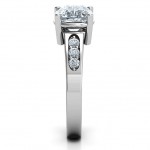 Personalised Cushion Cut Solitaire with Accents Ring - Handcrafted By Name My Rings™