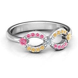Personalised Dazzling Infinity Ring with Accents - Handcrafted By Name My Rings™
