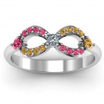 Personalised Dazzling Infinity Ring with Accents - Handcrafted By Name My Rings™