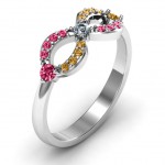 Personalised Dazzling Infinity Ring with Accents - Handcrafted By Name My Rings™