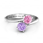 Personalised Destined For Love Double Gemstone Ring - Handcrafted By Name My Rings™
