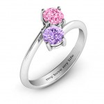 Personalised Destined For Love Double Gemstone Ring - Handcrafted By Name My Rings™