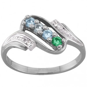 Personalised Diamond Accent 26 Stones Ring - Handcrafted By Name My Rings™