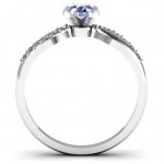 Personalised Dimpled Solitaire with Accents Ring - Handcrafted By Name My Rings™