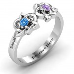 Personalised Double Celtic Gemstone Ring - Handcrafted By Name My Rings™