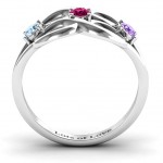 Personalised Double Infinity Ring with Triple Stones - Handcrafted By Name My Rings™