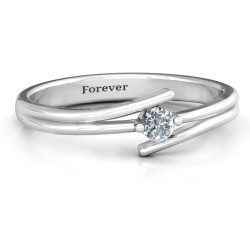 Personalised Double Line Bypass Ring - Handcrafted By Name My Rings™