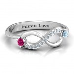 Personalised Double Stone Infinity Accent Ring - Handcrafted By Name My Rings™