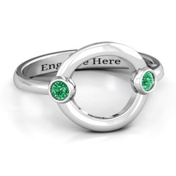 Personalised Double Stone Karma Ring - Handcrafted By Name My Rings™