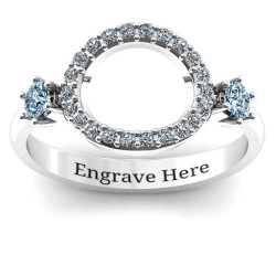 Personalised Double stone Karma Ring with Accents - Handcrafted By Name My Rings™