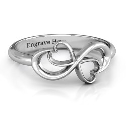 Personalised Duo of Hearts Infinity Ring - Handcrafted By Name My Rings™