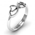 Personalised Duo of Hearts Infinity Ring - Handcrafted By Name My Rings™