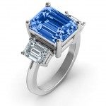 Personalised Emerald Cut Trinity Ring - Handcrafted By Name My Rings™