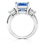Personalised Emerald Cut Trinity Ring - Handcrafted By Name My Rings™