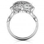Personalised Encased in Love Caged Hearts Ring with Infinity Band - Handcrafted By Name My Rings™