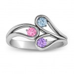 Personalised Eternal Elegance ThreeStone Ring - Handcrafted By Name My Rings™
