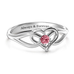 Personalised Everlasting Elegance Interwoven Heart Ring - Handcrafted By Name My Rings™