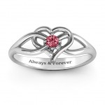 Personalised Everlasting Elegance Interwoven Heart Ring - Handcrafted By Name My Rings™