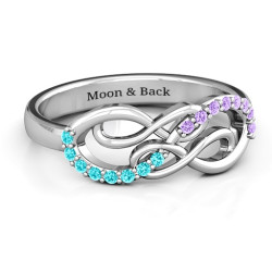 Personalised Everlasting Infinity Ring with Gemstones - Handcrafted By Name My Rings™