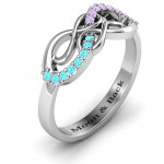 Personalised Everlasting Infinity Ring with Gemstones - Handcrafted By Name My Rings™