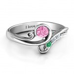 Personalised Family Flair Ring With 26 Birthstones - Handcrafted By Name My Rings™