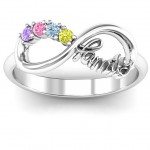 Personalised Family Infinite Love with Stones Ring - Handcrafted By Name My Rings™