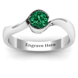 Personalised Fancy Solitaire Swirl Ring - Handcrafted By Name My Rings™
