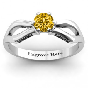 Personalised Fancy Split Shank Solitaire Ring - Handcrafted By Name My Rings™