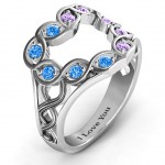 Personalised Floating Heart Infinity Ring - Handcrafted By Name My Rings™