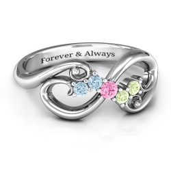 Personalised Flourish Infinity Ring with Gemstones - Handcrafted By Name My Rings™