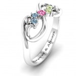 Personalised Flourish Infinity Ring with Gemstones - Handcrafted By Name My Rings™