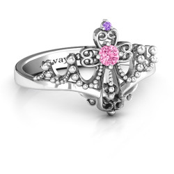 Personalised Forever And Always Tiara Ring - Handcrafted By Name My Rings™