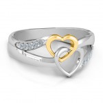 Personalised Forever Linked Hearts Ring - Handcrafted By Name My Rings™