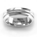 Personalised Forge Bevelled and Banded Men's Ring - Handcrafted By Name My Rings™