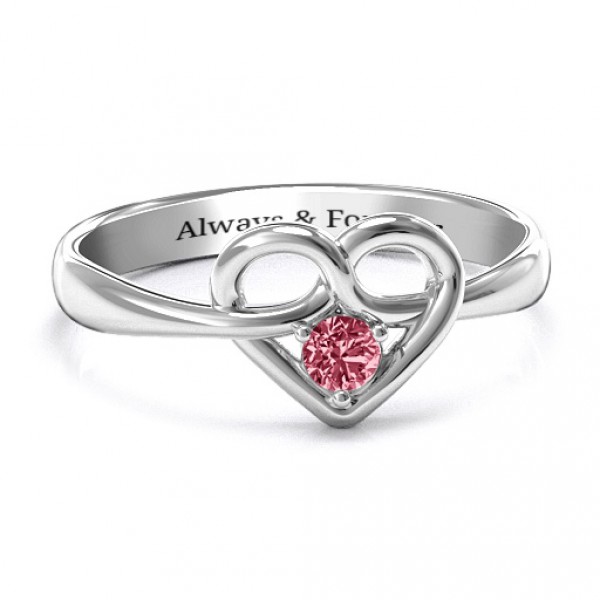 Personalised Forget Me Knot Heart Infinity Ring - Handcrafted By Name My Rings™