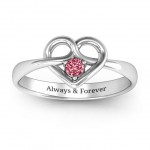 Personalised Forget Me Knot Heart Infinity Ring - Handcrafted By Name My Rings™