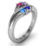 Personalised Four Stone Ring with Accents - Handcrafted By Name My Rings™